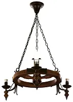 Люстра подвесная 586-703-03 Velante без плафона на 3 лампы, основание коричневое чёрное в стиле кантри Люстра подвесная 586-703-03 Velante без плафона на 3 лампы, основание коричневое чёрное в стиле кантри